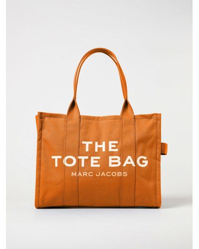 Marc Jacobs The Large Tote Bag In Canvas With Jacquard Logo - Orange