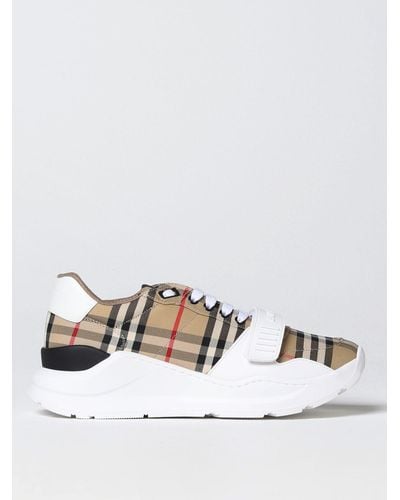 Burberry Sneakers In Fabric With Vintage Check Jacquard - Metallic