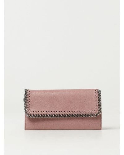 Stella McCartney Falabella Wallet In Crackle Synthetic Leather - Pink