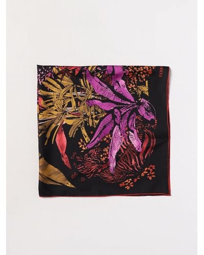 Ferragamo Silk Scarf With Jungle Print - Pink