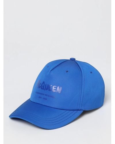 Alexander McQueen Graffiti Hat In Nylon - Blue