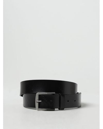 Calvin Klein Cintura in pelle con logo - Nero