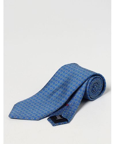 Fiorio Silk Tie With Micro Pattern - Blue