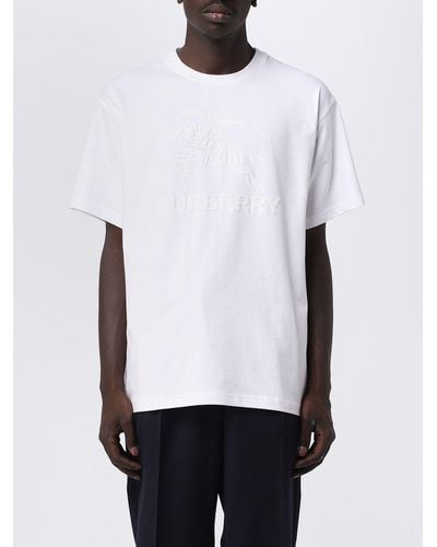 Burberry T-shirt en jersey de coton logotypé - Blanc