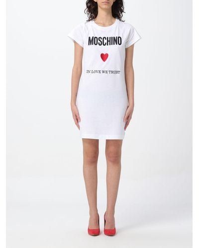 Moschino Abito modello T-shirt con ricamo - Bianco