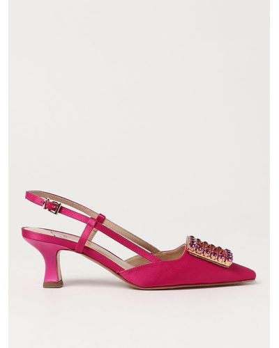 Roberto Festa Slingback Stefy in raso con fibbia gioiello - Rosa