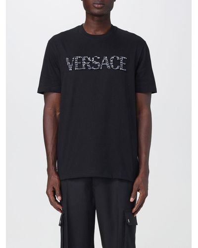 Versace Croco Effect Logo T-shirt - Noir