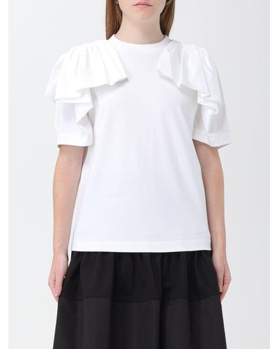 Alexander McQueen T-shirt drappeggiata - Bianco