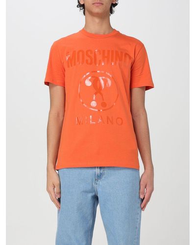 Moschino T-shirt in jersey con logo - Arancione