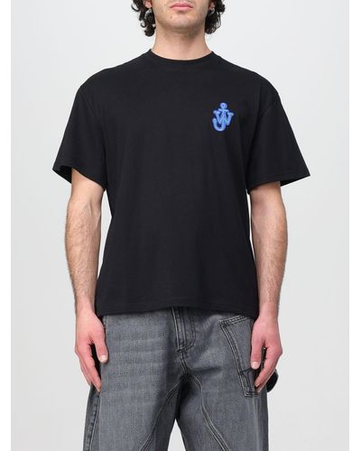JW Anderson T-shirt in cotone con logo - Blu