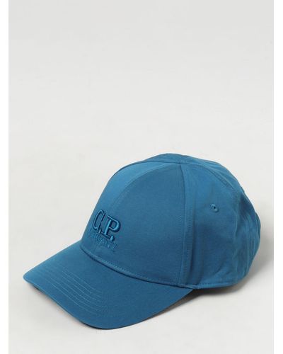 C.P. Company Cappello in cotone con logo ricamato - Blu