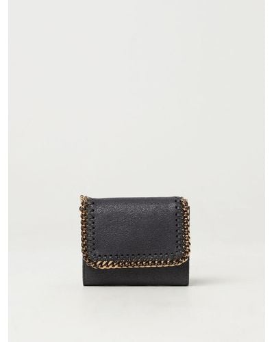 Stella McCartney Falabella Wallet In Crackle Synthetic Leather - White