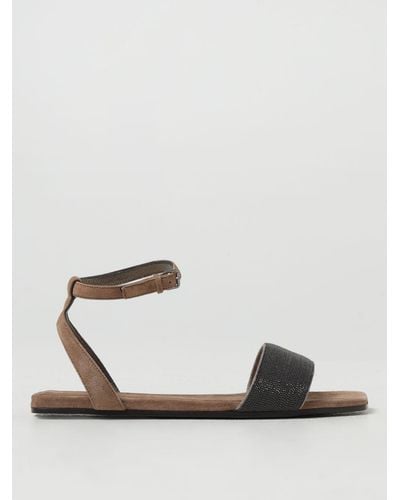 Brunello Cucinelli Flat Sandals - Natural