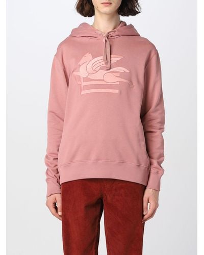 Etro Sweatshirt In Cotton With Pegasus Embroidery - Red