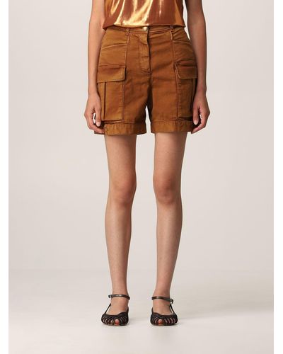 Pinko Cotton Shorts With Kargo Pockets - Natural
