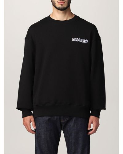 Moschino Symbols Sweatshirt With Logo In Cotton - Blue