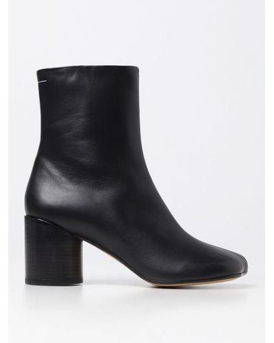 MM6 by Maison Martin Margiela Flat Ankle Boots - Black