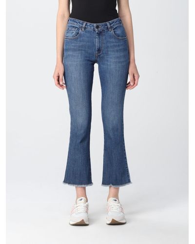 Re-hash Cropped Jeans In Washed Denim - Blue