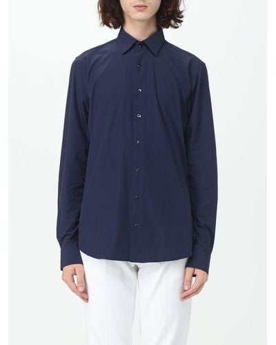 Michael Kors Michael Shirt In Stretch Cotton - Blue