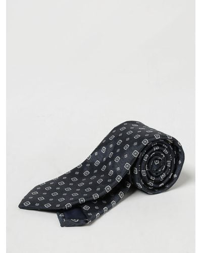 Altea Cravatta in seta con lavorazione jacquard microfantasia - Nero