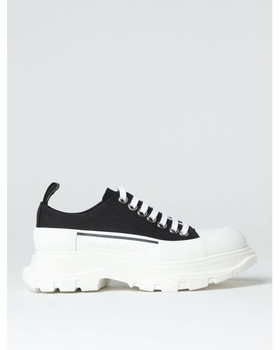 Alexander McQueen Tread Slick Sneakers In Canvas And Rubber - White
