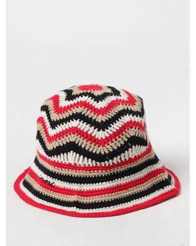 Ganni Cappello in maglia di cotone - Rosso