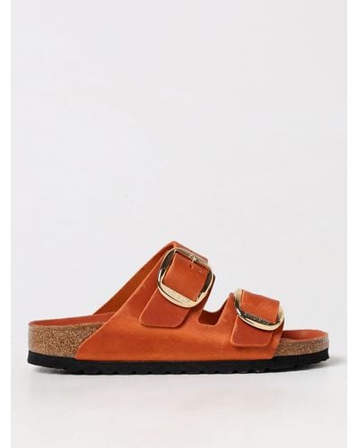 Birkenstock Flat Sandals - Orange