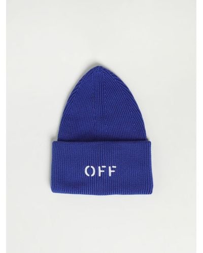 Off-White c/o Virgil Abloh Hat In Tricot Cotton And Cashmere - Blue