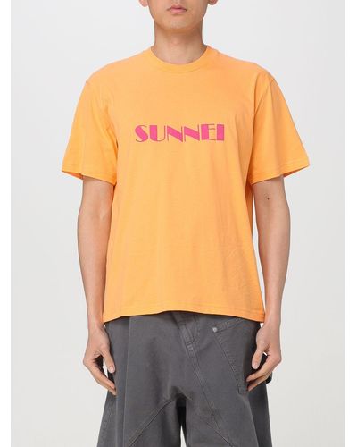 Sunnei T-shirt in cotone con logo - Arancione