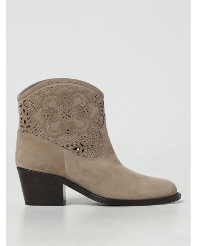 Via Roma 15 Flat Ankle Boots - Brown