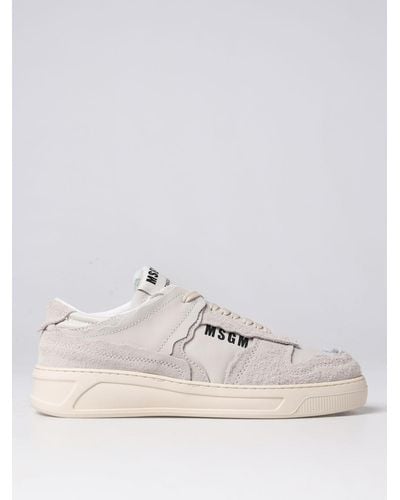 MSGM Acbc X Sneakers In Leather And Repet - Natural