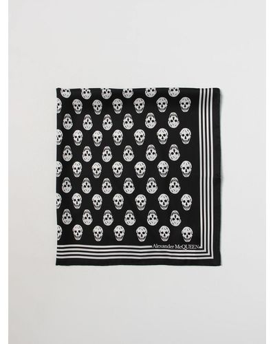 Alexander McQueen Skull Scarf In Silk - Black