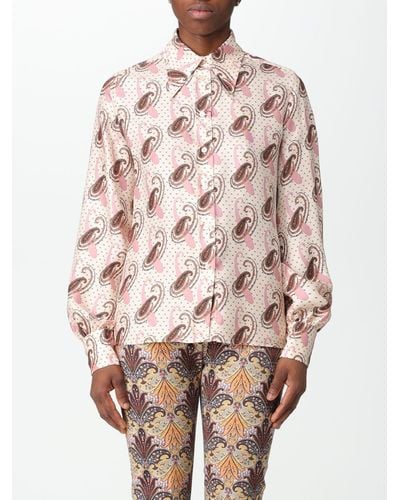 Etro Shirt In Silk With Paisley Print - Pink