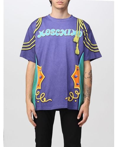 Moschino T-shirt over con stampe grafiche - Blu