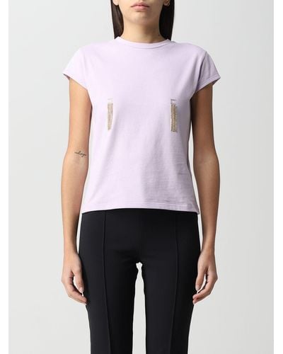 Elisabetta Franchi T-shirt in cotone con mini logo - Multicolore