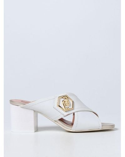 Liu Jo Heeled Mules In Smooth Leather - White
