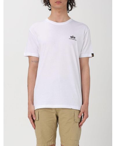 Alpha Industries T-shirt in cotone con logo - Bianco