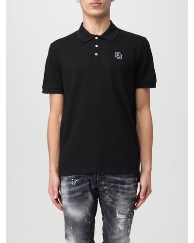 DSquared² Polo in cotone con logo - Nero