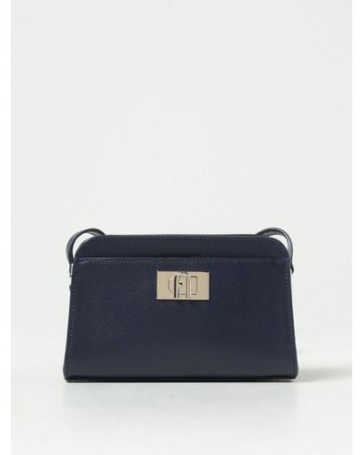 Furla 1927 Bag In Micro Grained Leather - Blue