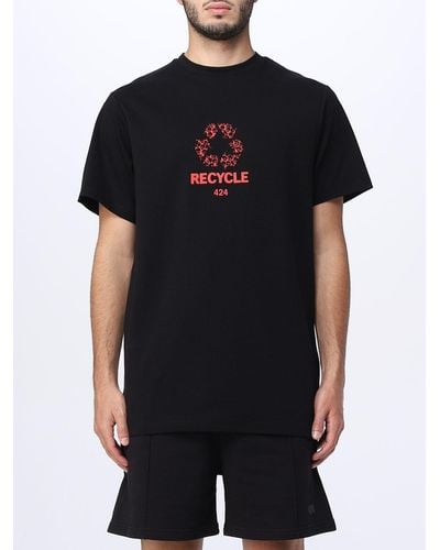 424 T-shirt in misto cotone stretch - Nero