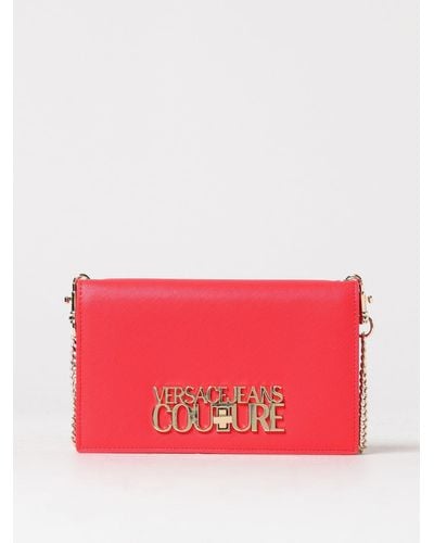 Versace Borsa wallet mini in pelle sintetica saffiano - Rosso