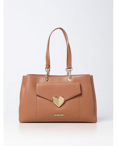Love Moschino Bag In Synthetic Leather - Natural