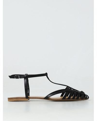 Anna F. Flat Sandals - Black