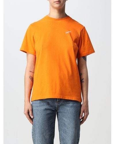 Coperni T-shirt in cotone con logo a contrasto - Arancione