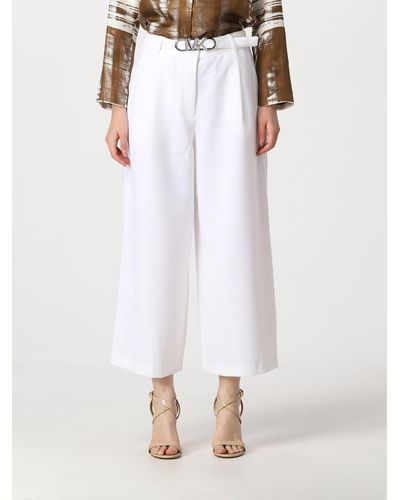 Michael Kors Michael Trousers In Viscose - White