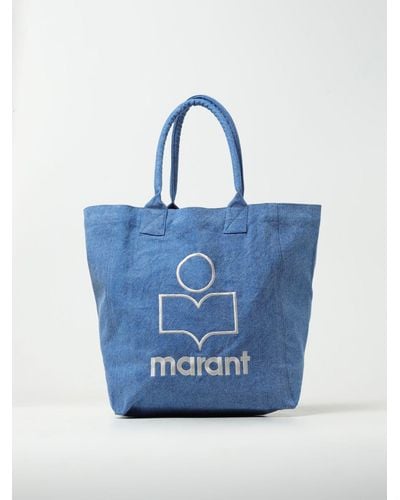 Isabel Marant Borsa in cotone con logo - Blu