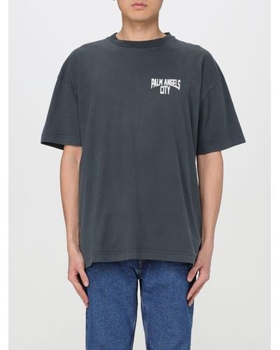 Palm Angels T-shirt basic con mini logo - Blu