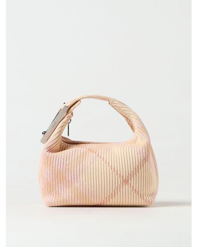 Burberry Borsa Peg in nylon check - Neutro