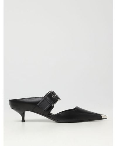 Alexander McQueen Punk Pumps In Leather With Strap - White