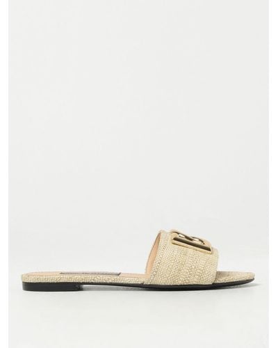 Dolce & Gabbana Flat Sandals - Natural